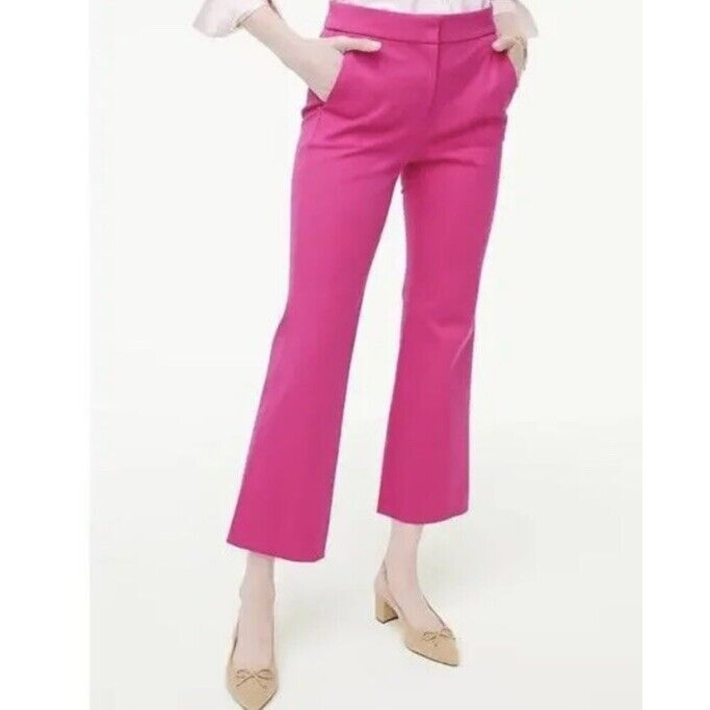 COPY - J Crew Kelsey Pants Women's Hot Pink Size 8 Cropped Stretch Flare Ankle …